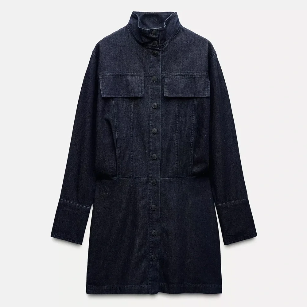 grey denim dress zara Miss Lola